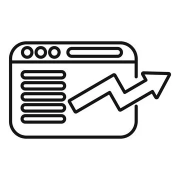 Web browser with growth arrow icon Stock Illustration