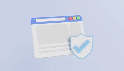 Web browser with guard shield, web browser protection, internet security Stock Illustration