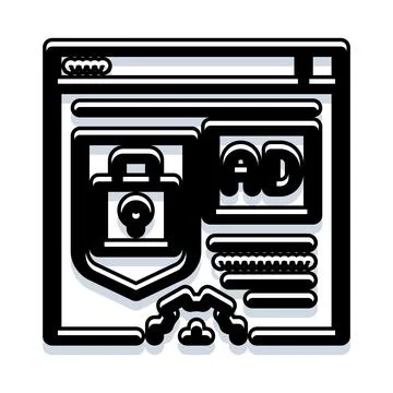 Web browser having ad blocked for internet security Stock-Illustration