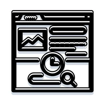 Web browser history and data management icon Illustrazione stock