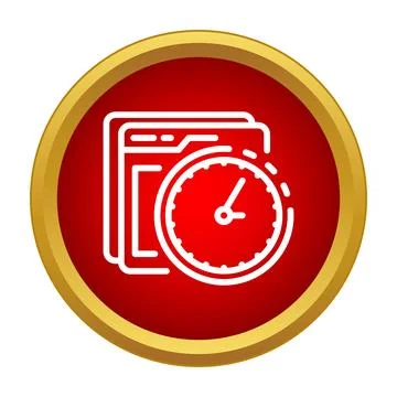 Web browser history clock management icon 스톡 일러스트