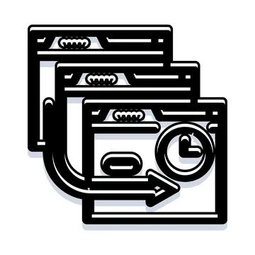 Web browser history navigation with clock icon Stockillustratie
