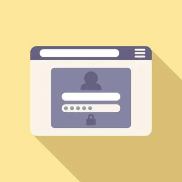 Web browser icon flat vector. Window internet Stock Illustration