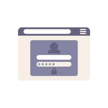 Web browser icon flat vector. Window internet Stock Illustration