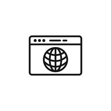 Web Browser Icon Ideal for Internet Browsing and Online Navigation Stock Illustration