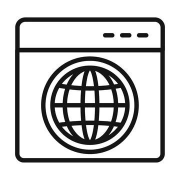 Web Browser Icon Ideal for Internet Browsing and Online Navigation Stock Illustration