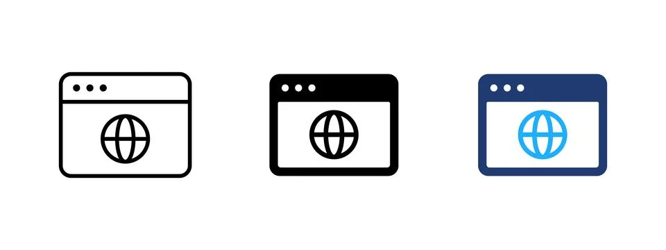 Web browser icon. Internet and web symbol. Digital, navigation and online c.. Stockillustratie