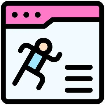 Web browser icon, Marathon related vector 스톡 일러스트