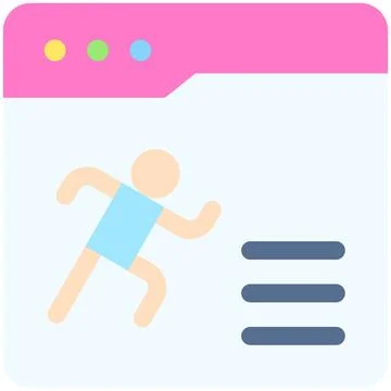 Web browser icon, Marathon related vector Stock Illustration