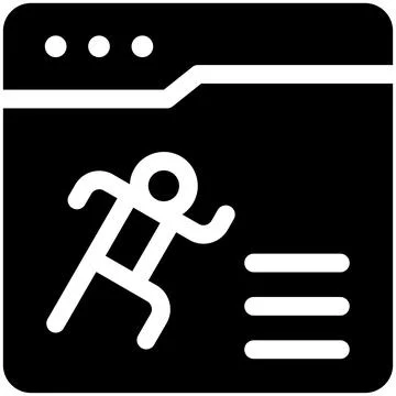 Web browser icon, Marathon related vector Stock Illustration