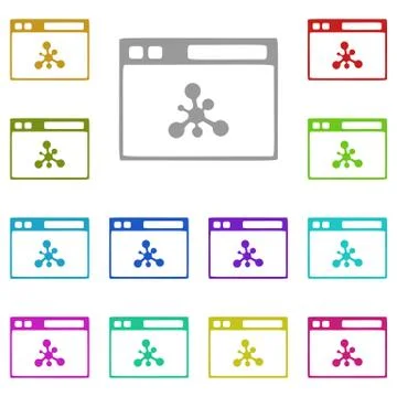 Web browser icon in multi color. Simple glyph vector of Technology set for UI Stock Illustration
