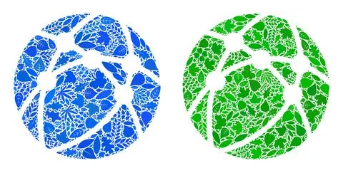 Web Browser Icon Nature Collage of Floral Elements Illustrazione stock