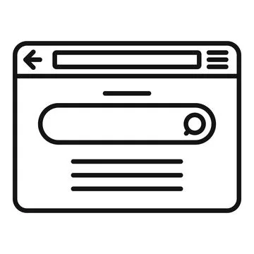 Web browser icon outline vector. Window internet Illustrazione stock