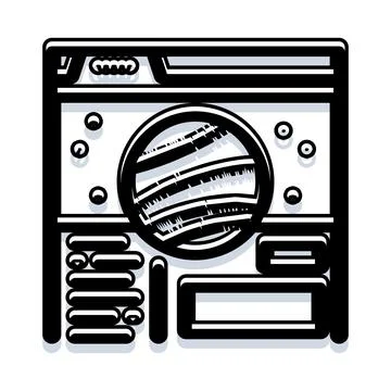 Web browser interface with abstract planet icon Stock Illustration