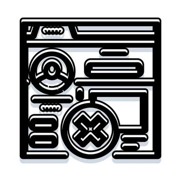 Web browser interface with account settings options Stock Illustration