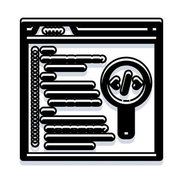 Web browser interface displaying coding and debugging concept 스톡 일러스트