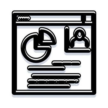 Web browser interface displaying data analytics dashboard Illustrazione stock