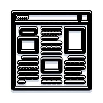 Web browser interface displaying data and content Stock Illustration