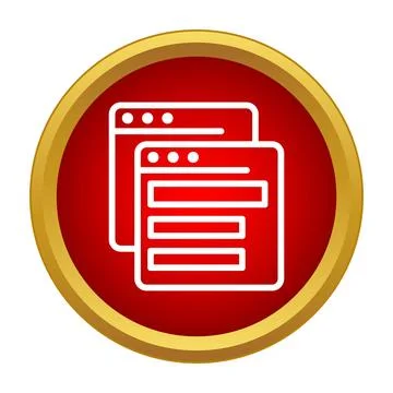 Web browser interface displaying multiple open windows Stockillustratie