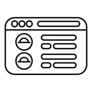 Web browser interface displaying online content layout Stock Illustration