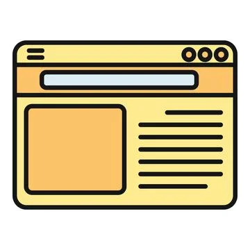 Web browser interface displaying online content layout Illustrazione stock