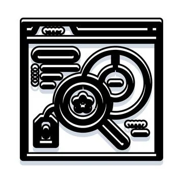 Web browser interface displaying search analytics and data Stock Illustration