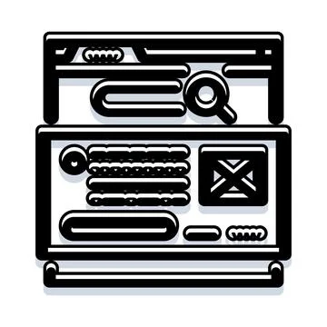 Web browser interface displaying search engine results 스톡 일러스트
