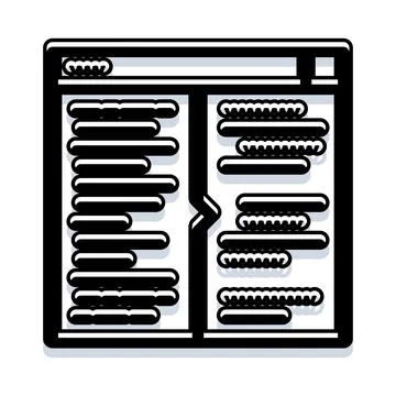 Web browser interface displaying split screen comparison Stock Illustration
