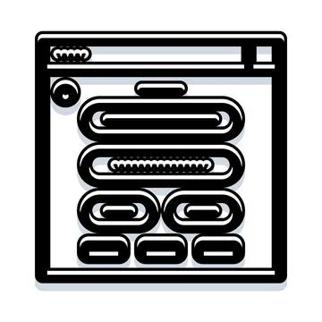 Web browser interface with hyperlink chain icons Illustrazione stock