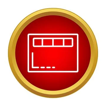 Web browser interface icon on a red button Stock Illustration