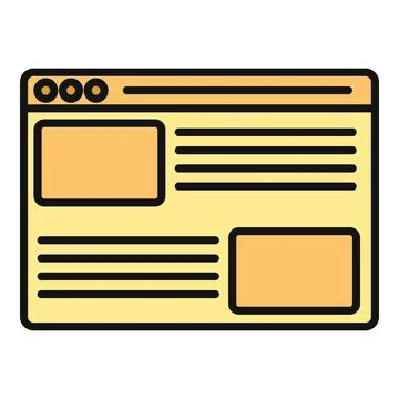 Web browser interface icon representing online content layout Illustrazione stock