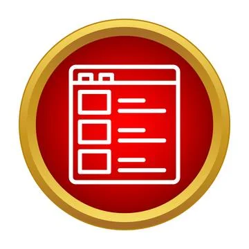 Web browser interface icon representing online content Stock Illustration