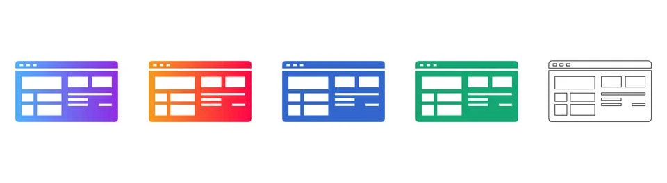 Web Browser Interface Icon Set Stockillustratie