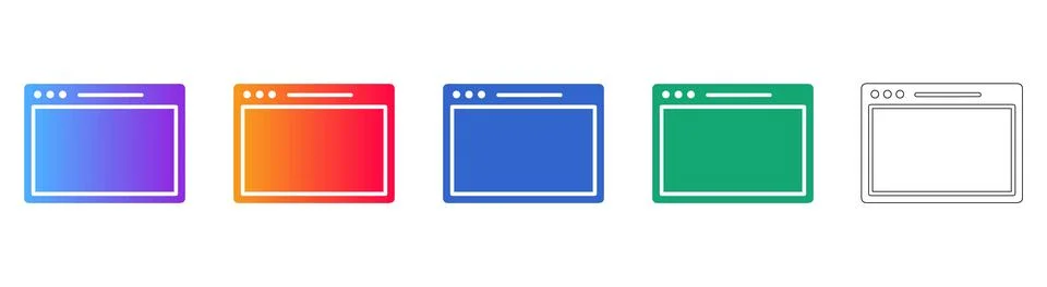 Web Browser Interface Icons Set Stock Illustration