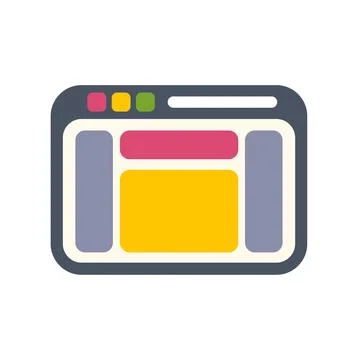 Web browser interface layout design and development icon 스톡 일러스트