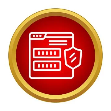 Web browser interface protecting secure online login with shield icon Stock Illustration
