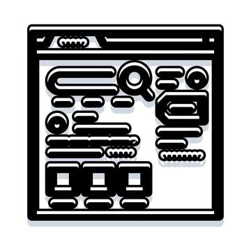 Web browser interface searching for online information Stock Illustration