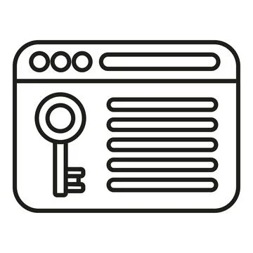 Web browser interface showing key for security access Stock Illustration