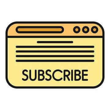 Web browser interface showing subscribe button online Illustrazione stock