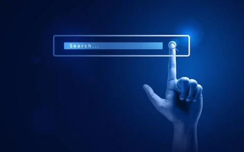 Web browser internet search engine website interface icon on blank find bar.. Stock Photos