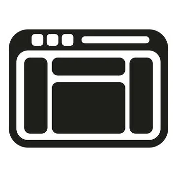 Web browser layout black and white icon graphic Stock Illustration