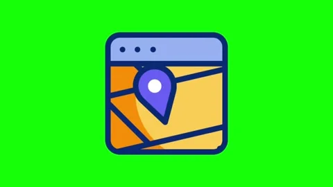 Web browser location icon animation loop on green screen background Video stock 314004278