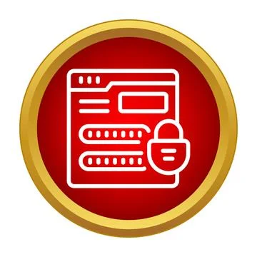 Web browser login page with secured padlock 스톡 일러스트
