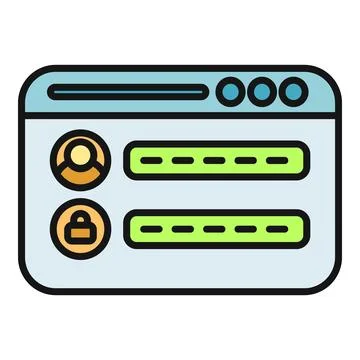 Web browser login page showing user and password fields Stock Illustration