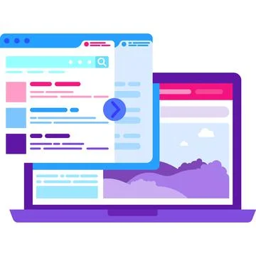 Web browser mockup icon website template vector Stock Illustration