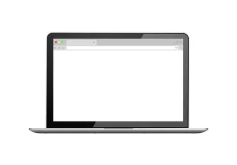 Web browser mockup interface on laptop screen. Vector homepage website. Copy Stock Illustration