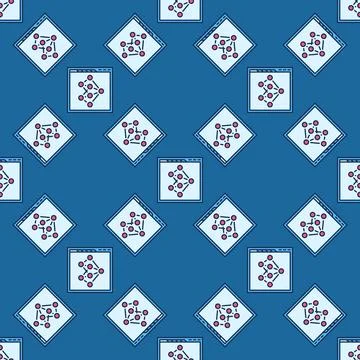 Web Browser with Neural Network vector colored seamless pattern Illustrazione stock
