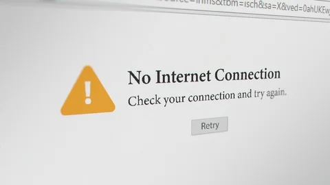 Web Browser with "No Internet  Connection" Error Message Stock Footage 117929392