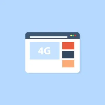 Web browser with the option to connect 4g Internet Stock Illustration