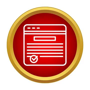 Web browser page showing completed task checkmark Stock Illustration